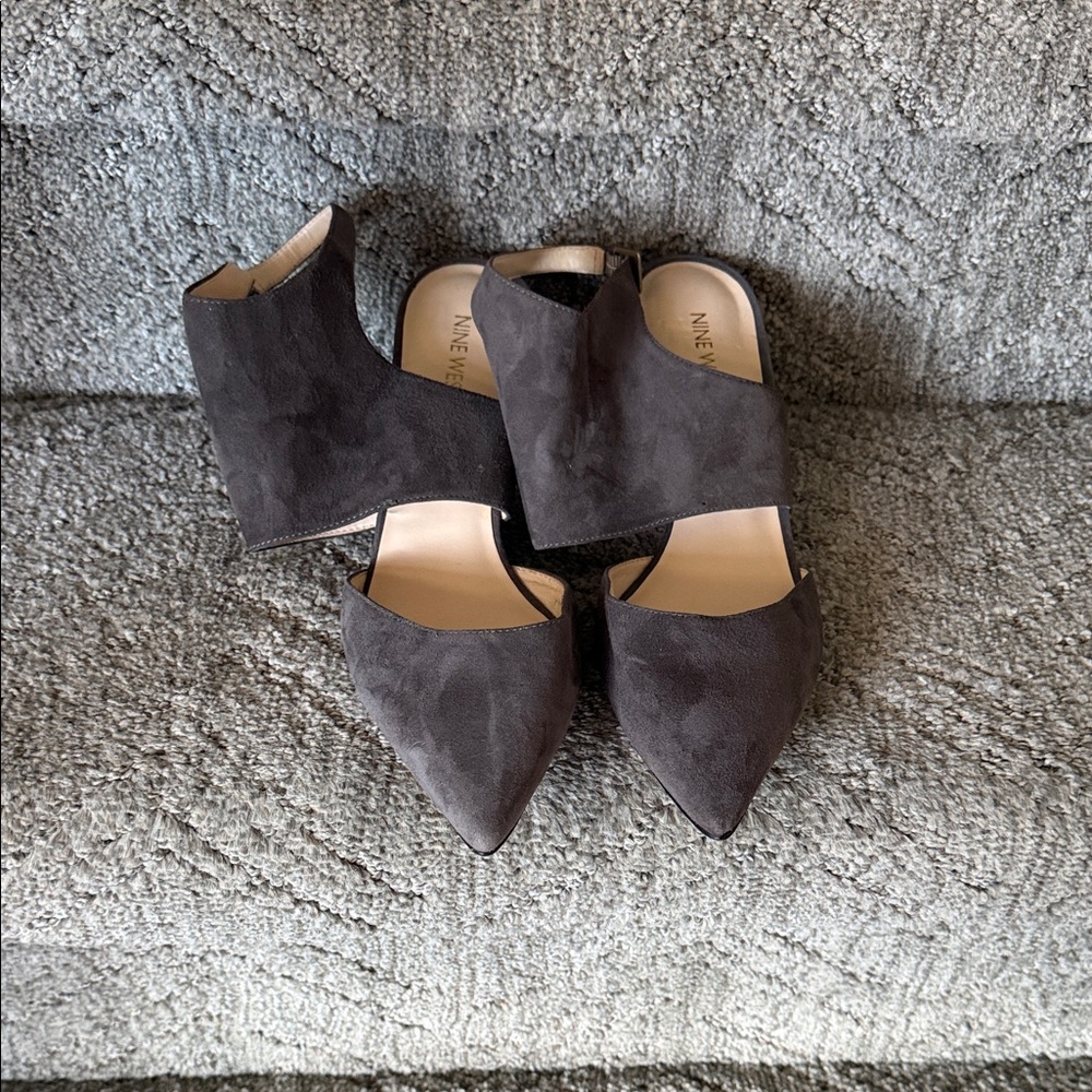 Nine West Black Suede Mules
